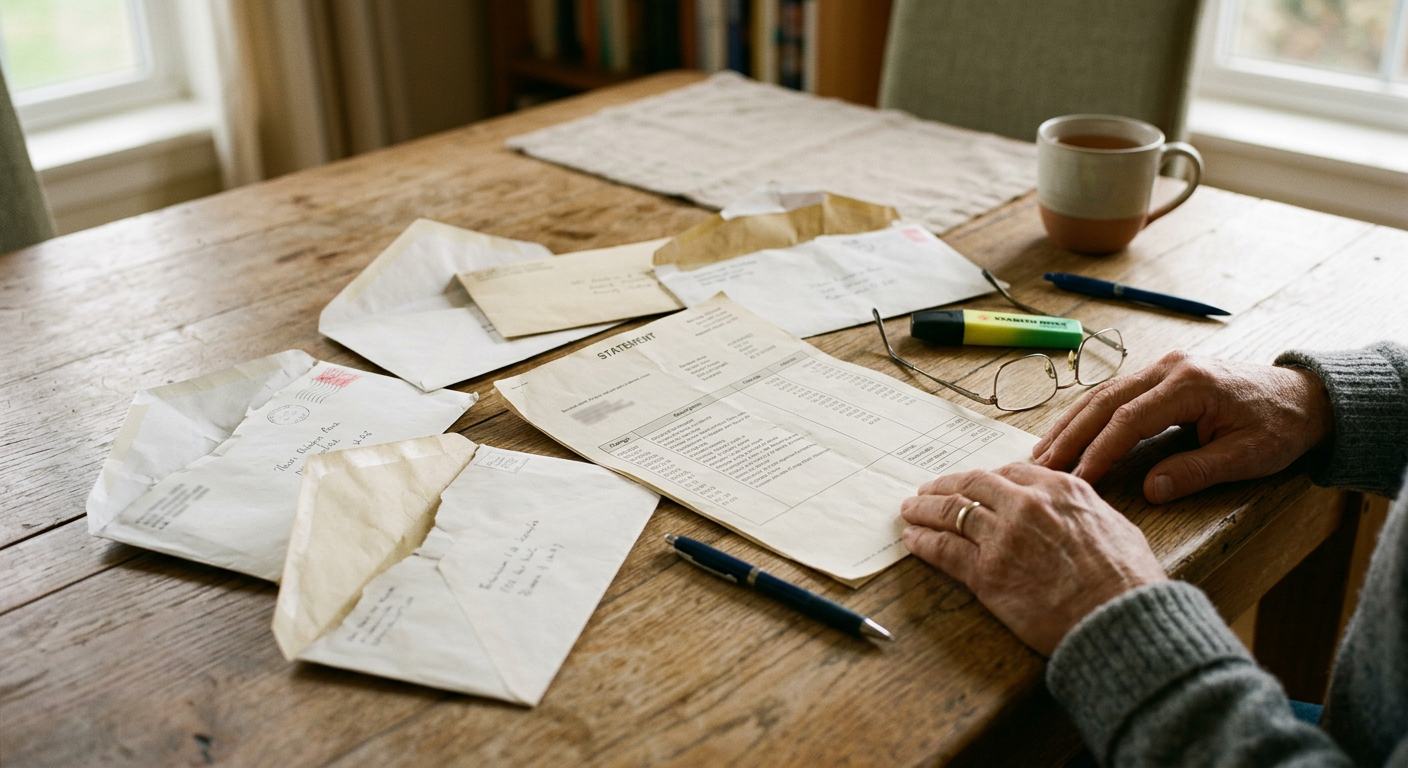 An itemized ambulance bill beside a laptop showing a reduced patient balance
